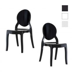 Cadeira De Jantar | Design Elegante | Conjunto de 2 Pretas | J.CDA-28