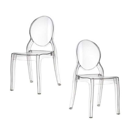 Cadeira De Jantar | Design Elegante | Conjunto de 2 Transparentes | J.CDA-30