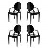 Cadeira De Jantar | Design | Preta | Conjunto de Quatro| Canto | J.CDA-20P