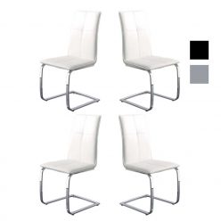 Cadeira | Sala De Jantar | Cadeiras Modernas Brancas | Contemporânea | Conjunto de Quatro | Canto | J.CDA-6P
