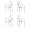 Cadeiras De Jantar | Mesas De Jantar | Design | Conjunto 4 | Com Braços | Canto | J.CDA-18P