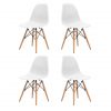 Cadeiras Para Sala De Jantar | Clássico Design | Conjunto 4 | Brancas | J.CDA-35P